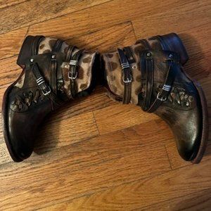 Freebird by Steven Belfast boots Brown/Leopard - Worn ONCE - size 8